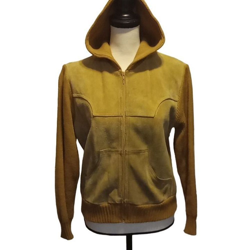 Vintage Suede‎ & Knit Jacket Tan Women's Size Large